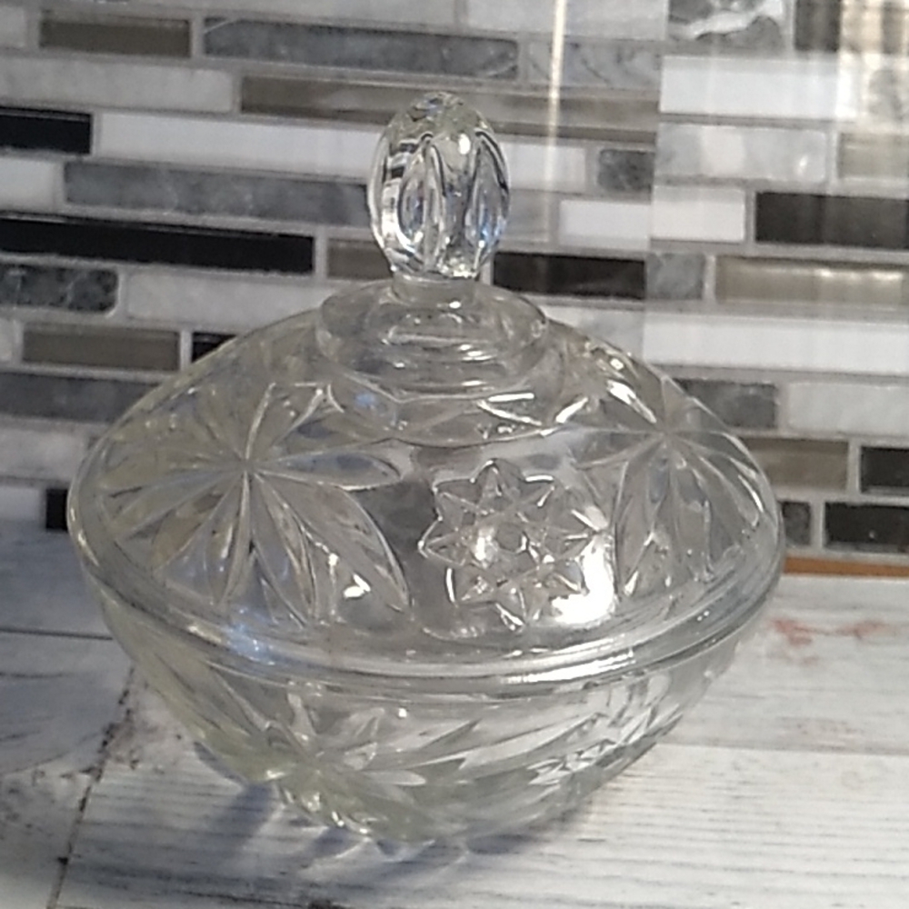 Vintage Indiana Glass cut Glass candy dish